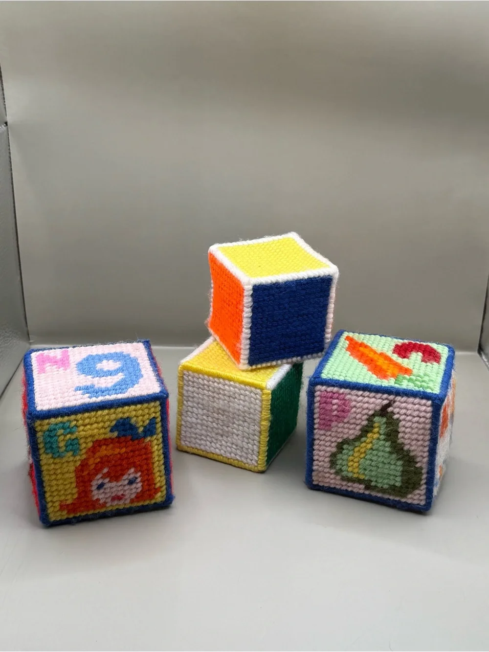 Needlepoint Children’s Block Toys Kids Room Decor Alphabet